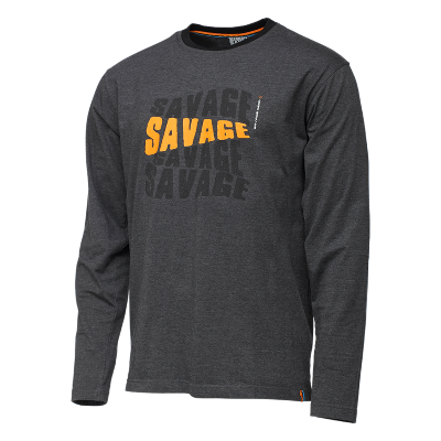 Größen Savage Gear Simply Savage Tee Angelshirt Light Grey Melange T-Shirt vers 